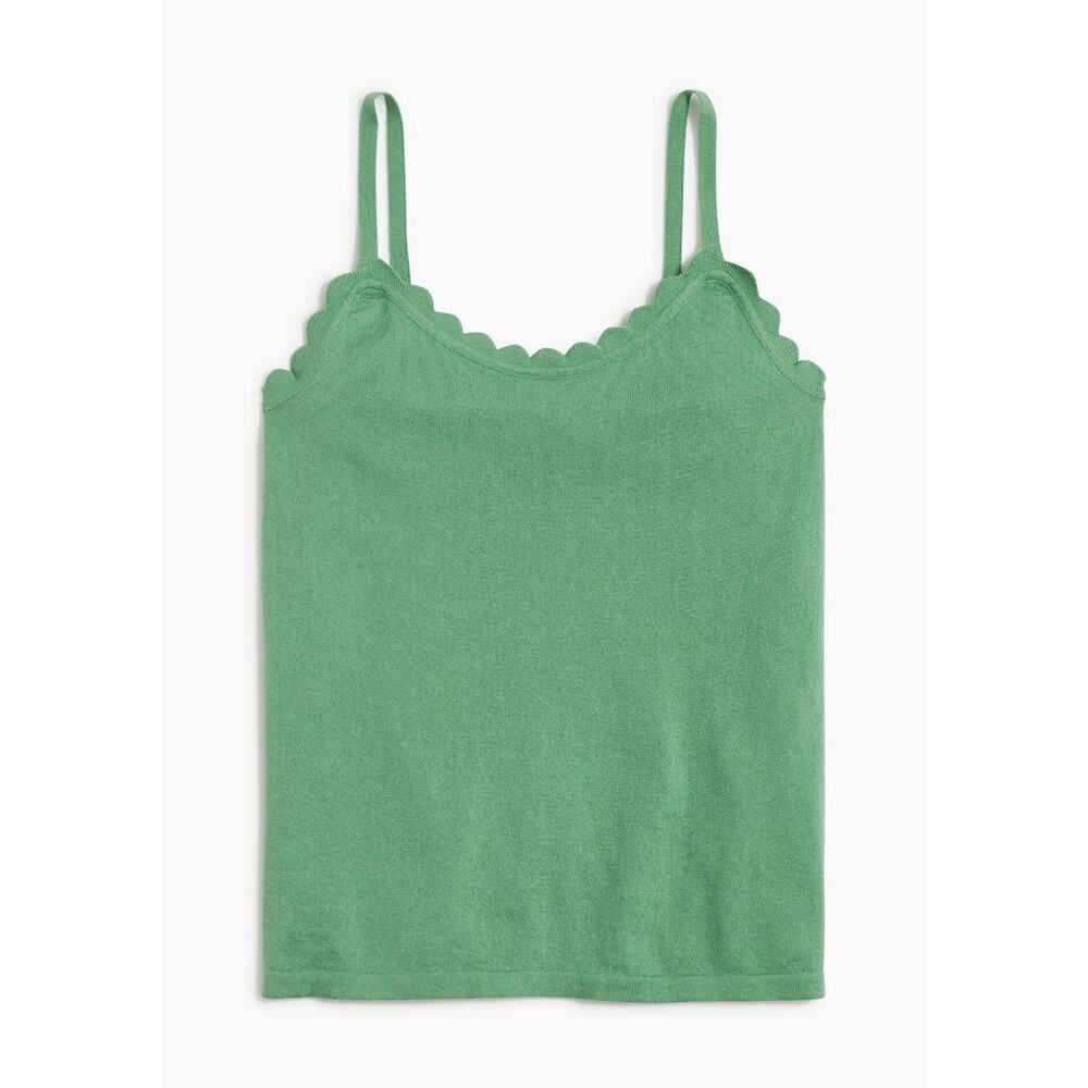J Crew Scalloped Sweater Shell Frosty Seaweed Large A003659‎